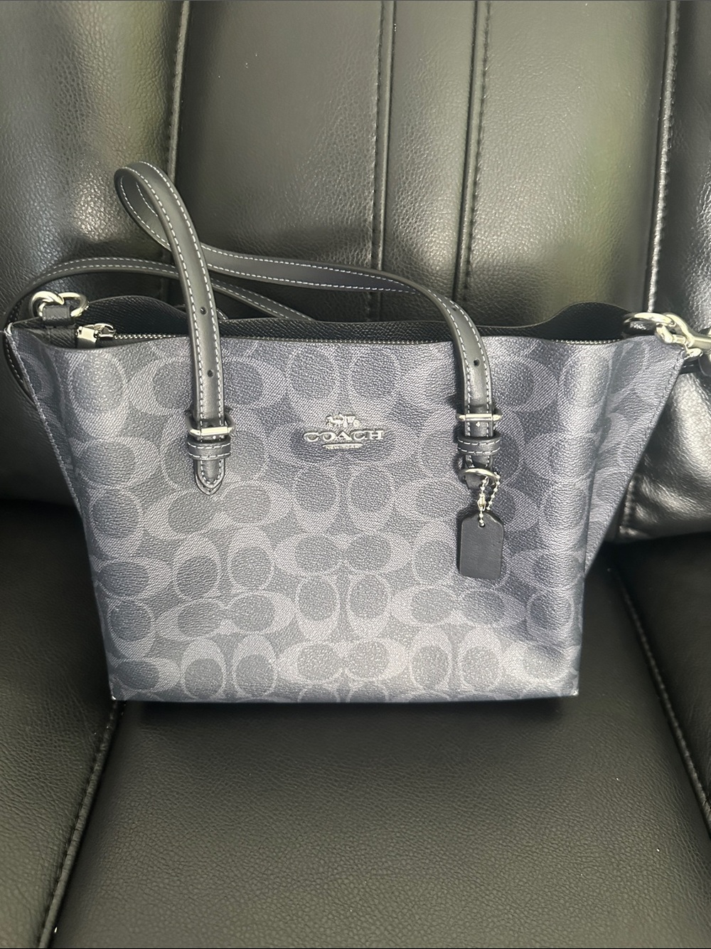 Coach Signature Small Tote in Charcoal Gray